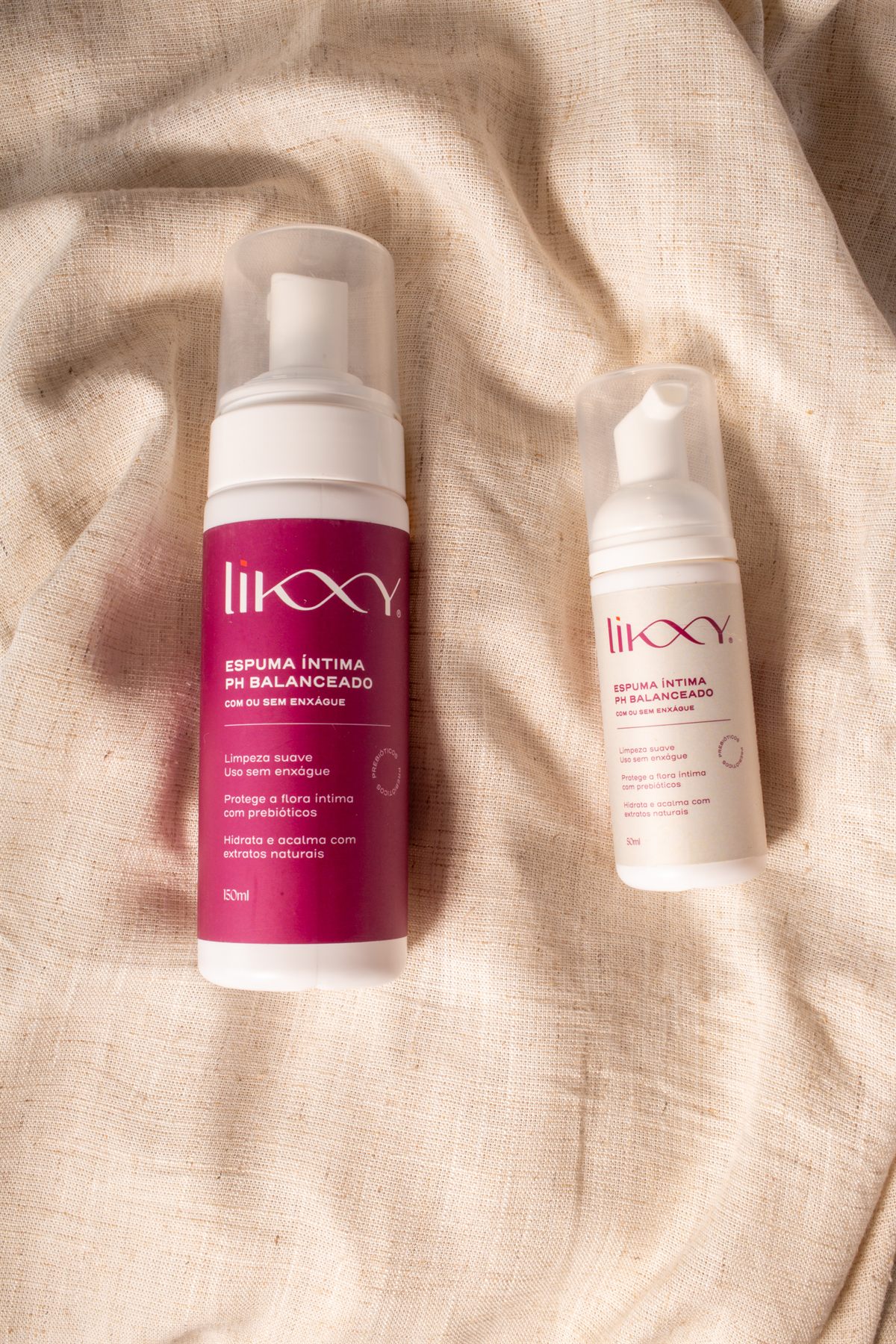 Kit Espuma Íntima LIKXY — frascos de 150ml e 50ml